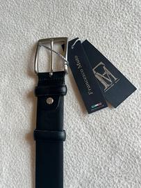 Cintura nera vera pelle made in Italy 120 cm