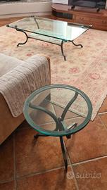 Set 2 tavolini in ferro e vetro – Brusimpiano