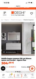 Mobile bagno sospeso deghi