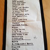 Setlist originale Concerto The Cure FI 1987
