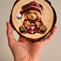 Orsetto natalizio su legno