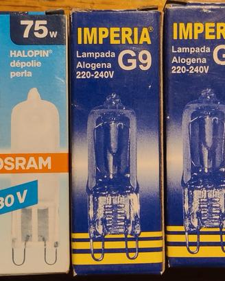 5 lampadine alogene Osram e Imperia 75W attacco G9