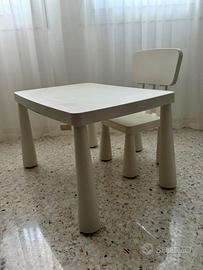 Tavolo e sedia per bambini