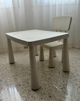 Tavolo e sedia per bambini