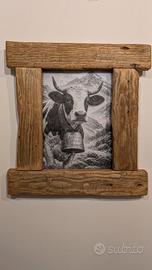 Quadri artigianali in legno montagna 