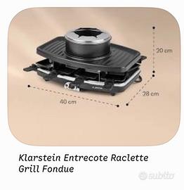 Klarstein Entrecote Raclette grill con set fonduta