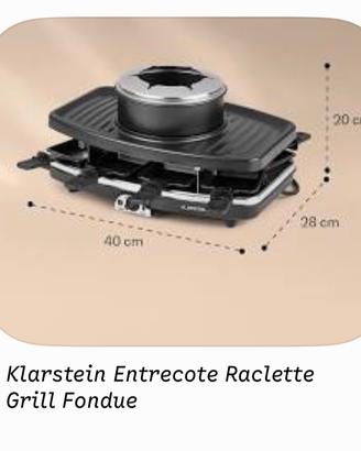 Klarstein Entrecote Raclette grill con set fonduta