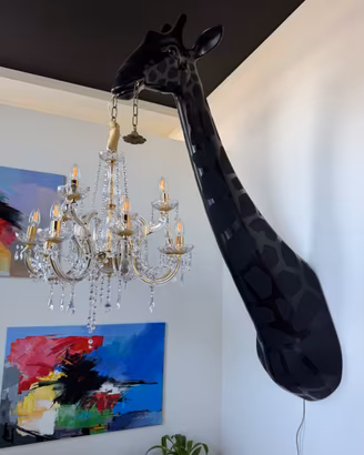 Qeeboo Giraffe in Love lampada parete nera