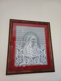 quadto con madonna uncinetto  