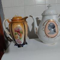 2 Teiere Ottocento Porcellana Imperfette