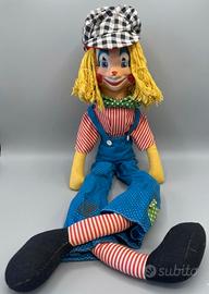 Bambola Clown Vintage Anni 70 Pezza