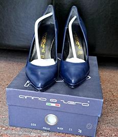 Decolte in pelle blu 38