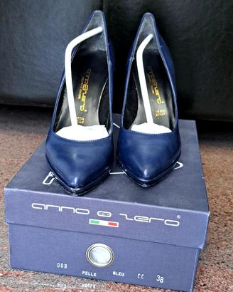 Decolte in pelle blu 38