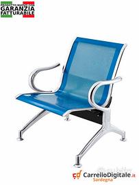 Panca da attesa in acciaio colore blu 1 posto