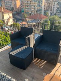 Set salotto da giardino grigio ardesia