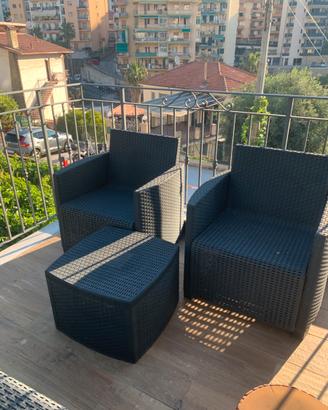 Set salotto da giardino grigio ardesia