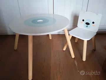 Tavolino e sedia in legno Janod "Banchisa/Polar