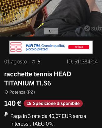coppia racchette head Titanium ti s6