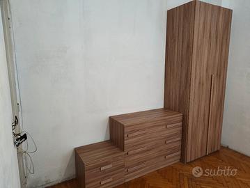 armadio 2 ante con comò e comodino 
