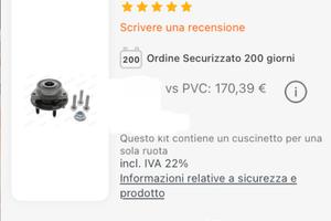 Kit cuscinetto ruota opel astra