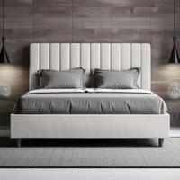 Letto matrimoniale similpelle con contenitore