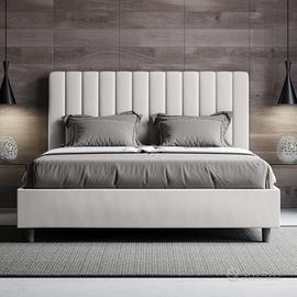 Letto matrimoniale similpelle con contenitore