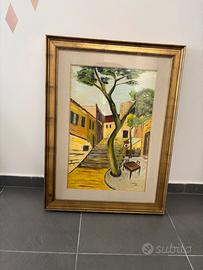 Dipinto Olio Originale Giusti 1975 Cornice Dorata