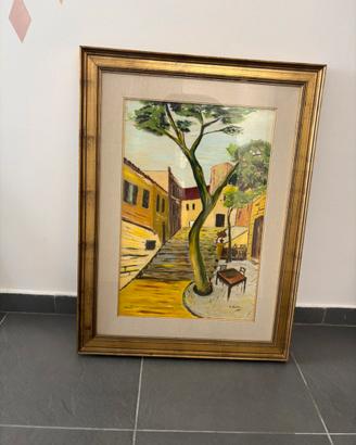 Dipinto Olio Originale Giusti 1975 Cornice Dorata