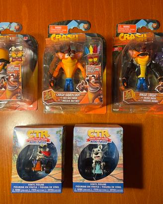 Crash Bandicoot Head Start e CTR figure sealed