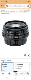 Obiettivo Pentax Kaf 43 millimetri 