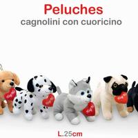 peluche cagnolino con cuoricino misura 25 cm