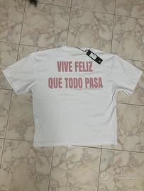 T-shirt Oversize Vive Feliz Tg L Made in Italy
