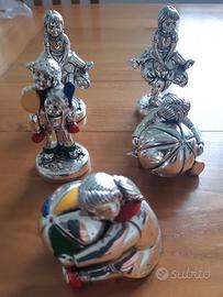 lotto 5 statuine STILARTE argento su resina