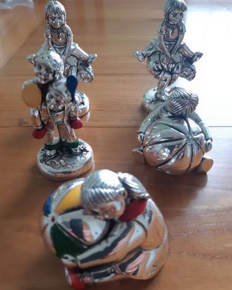lotto 5 statuine STILARTE argento su resina