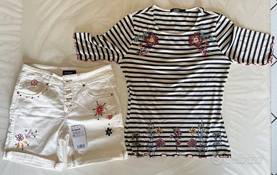Completo Desigual nuovo maglia e short donna