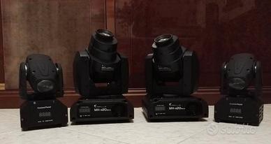 4 teste mobili led dj 2 spot, 2 beam