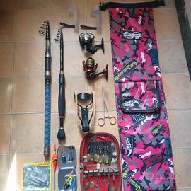 Attrezzatura da pesca Completa Canne Mulinelli