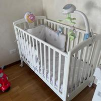 Culla in legno bianco con carillon Foppapedretti