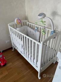 Culla in legno bianco con carillon Foppapedretti