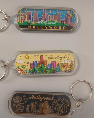 Set 3 portachiavi Los Angeles Hollywood U.S.A.