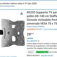 Staffa televisore girevole Inclinabile 27"-55"