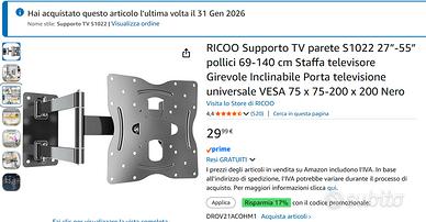 Staffa televisore girevole Inclinabile 27"-55"