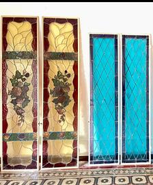 Vetrate Liberty originali inizi ‘900. N.2 coppie