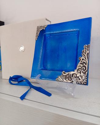 Vetro d'Arte Blu Cobalto e Argento 925 