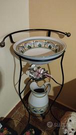 Portalavabo in ferro battuto per catino