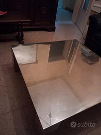 Tavolino modello Tebe' anni 80 acciaio Inox