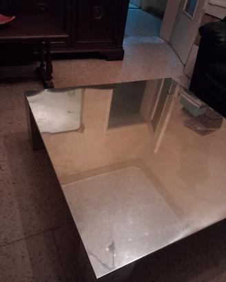 Tavolino modello Tebe' anni 80 acciaio Inox