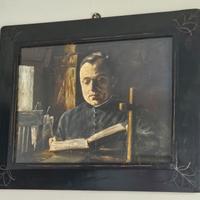 Antico dipinto  prelato su tela