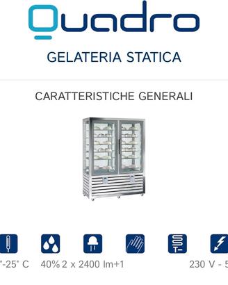 Vetrina verticale per geleteria statica