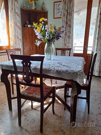 TAVOLO fine ‘800 in noce biondo massello